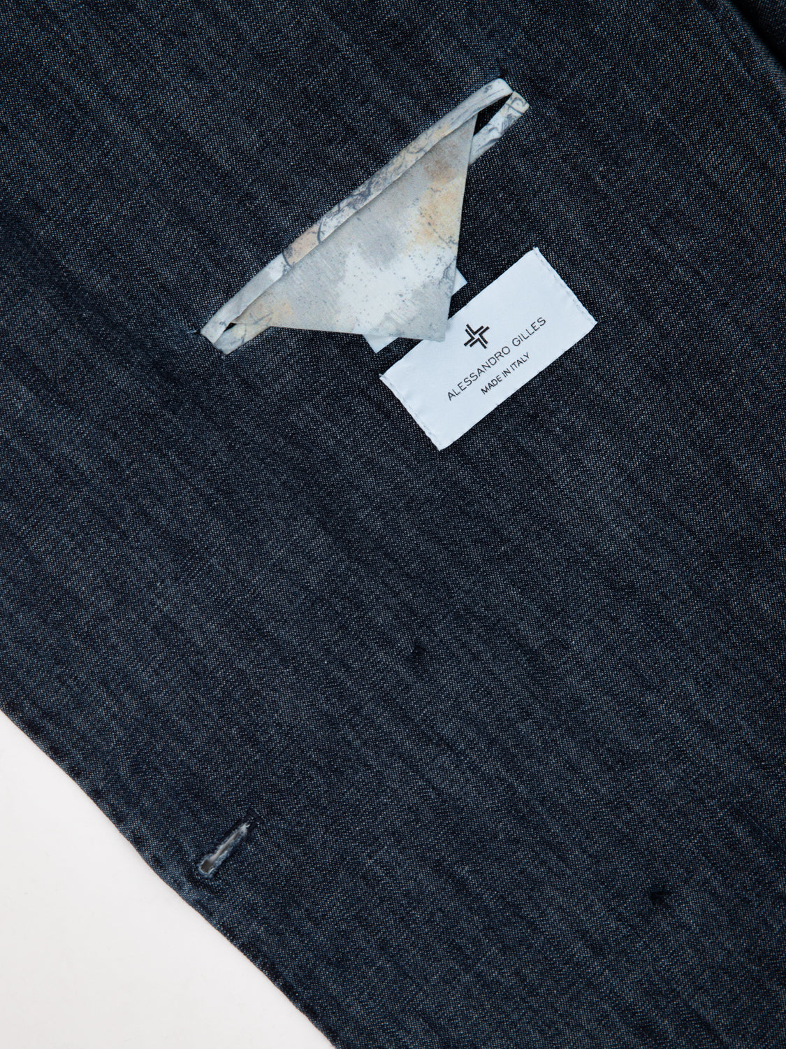 Indigo denim double breasted jacket