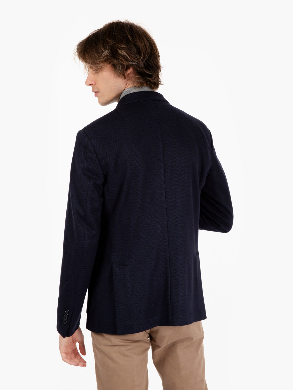 Giacca spinata jersey blu