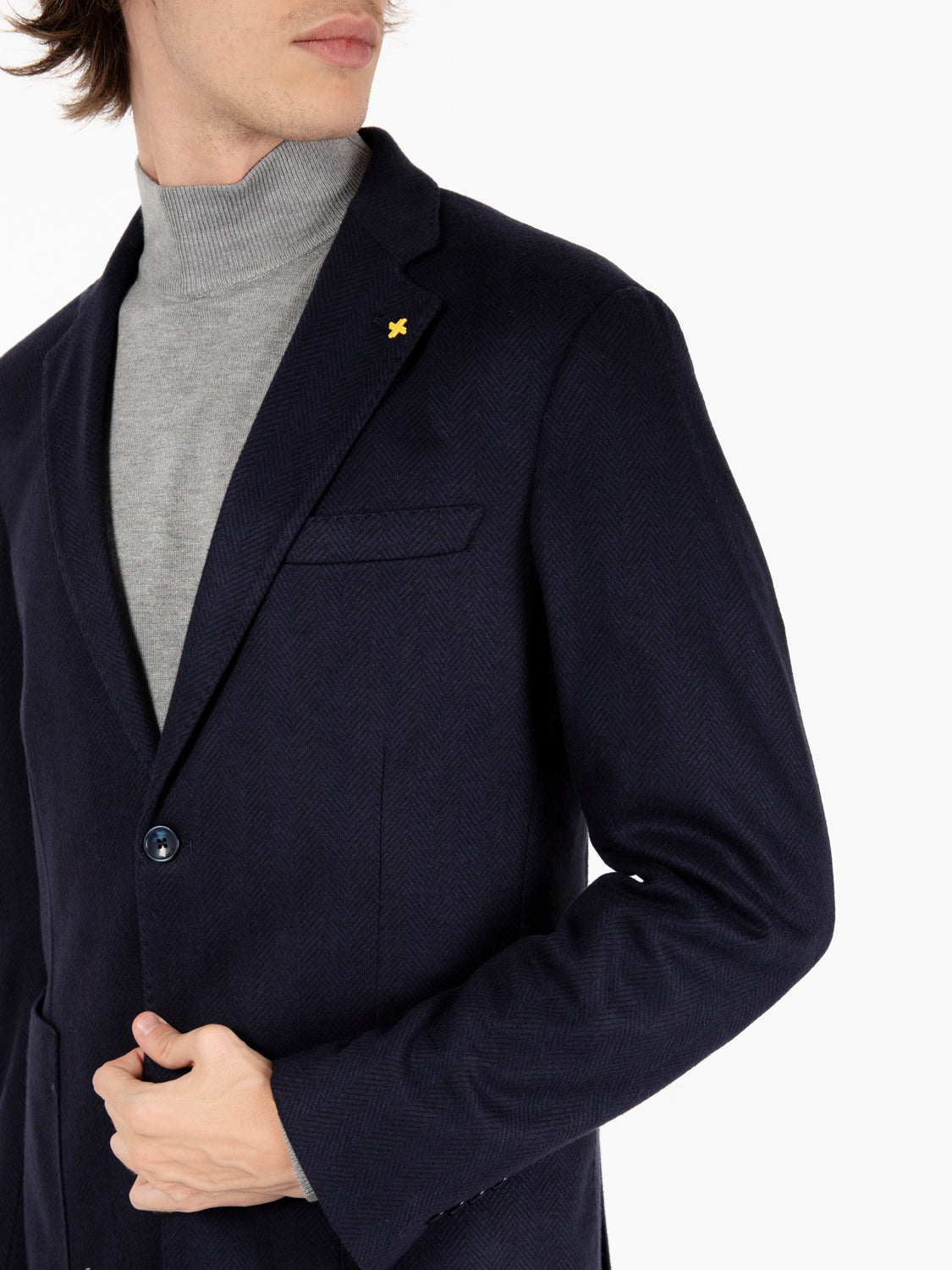 Giacca spinata jersey blu