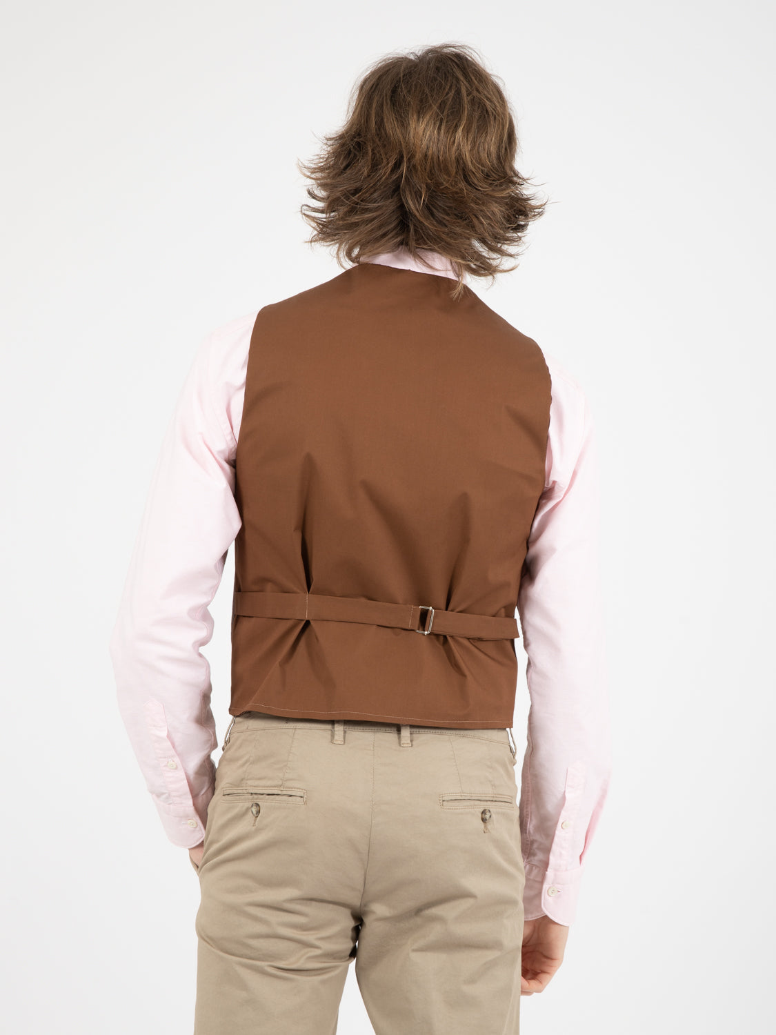Gilet slim fit tortora