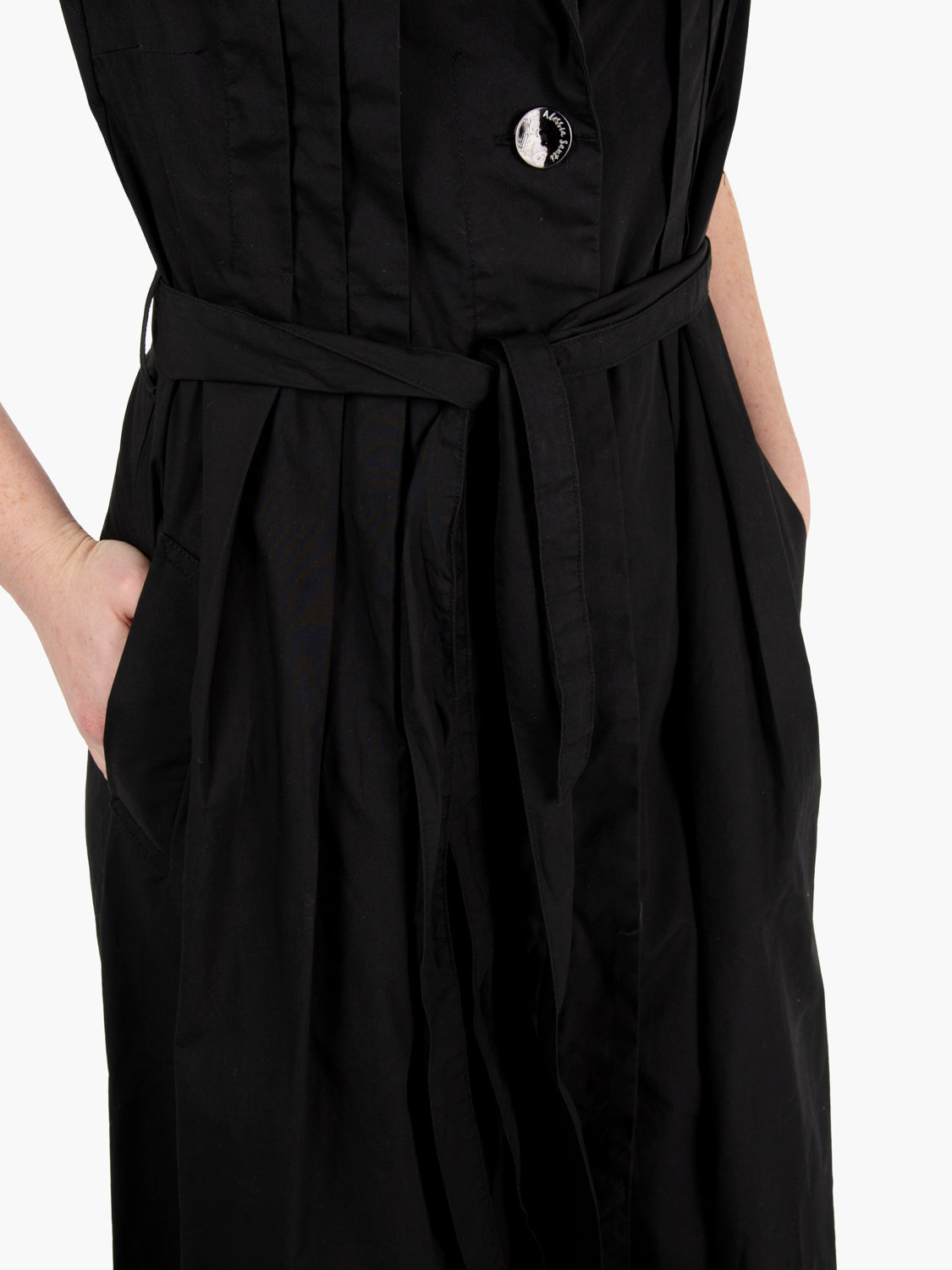Abito midi con fusciacca nero