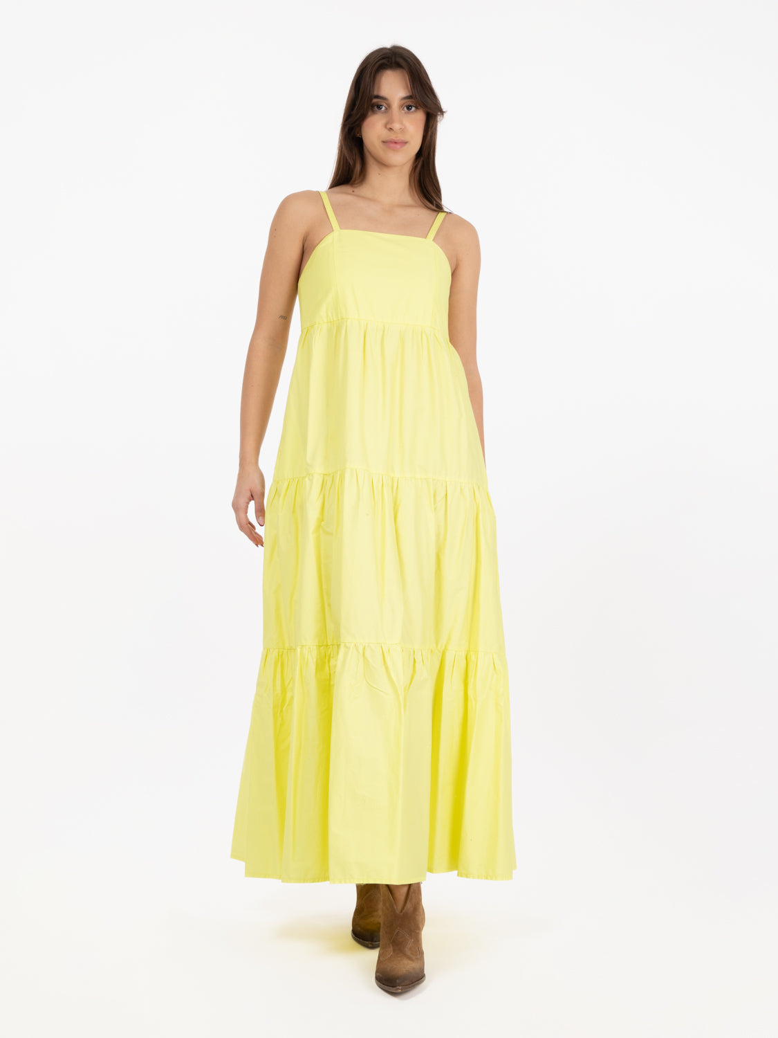Abito lungo lime neon
