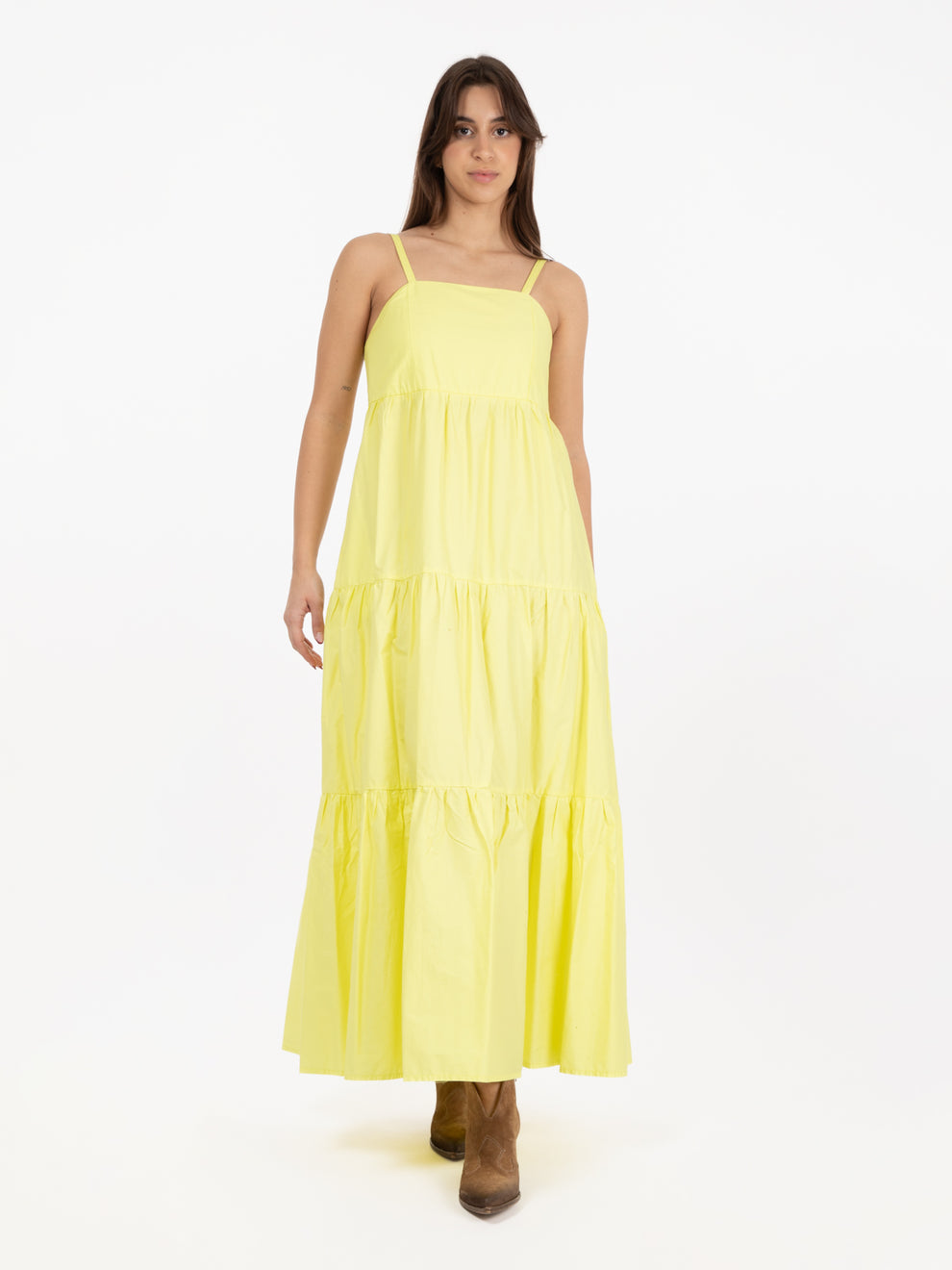 Abito lungo lime neon