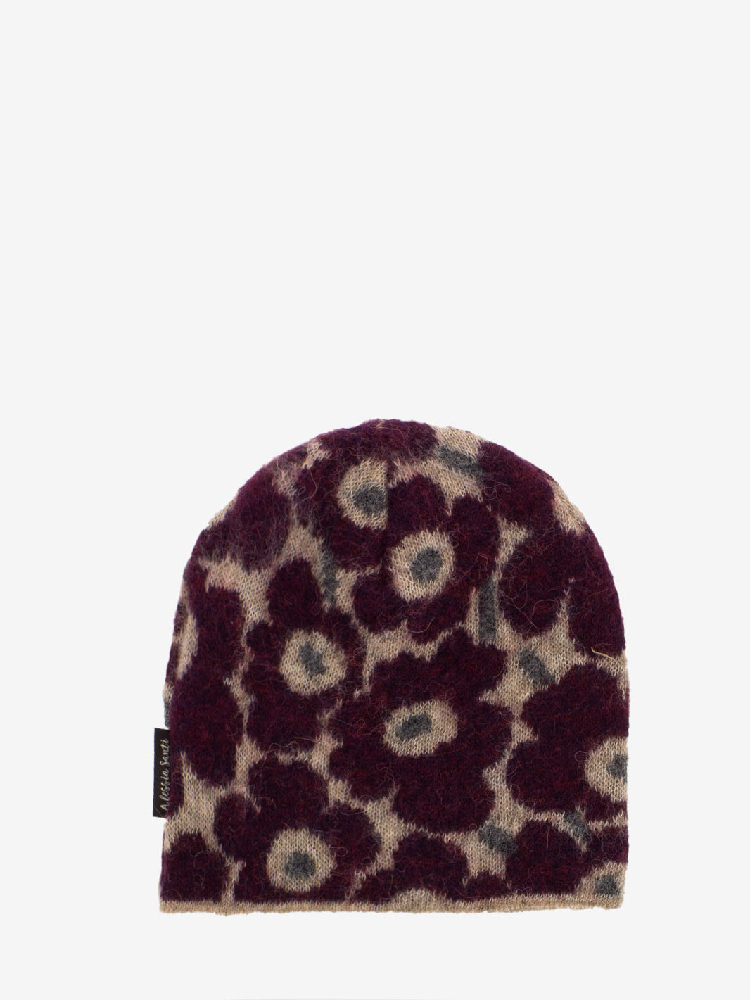 Burgundy floral pattern hat