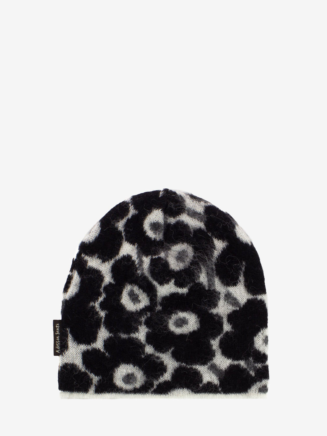 Black floral patterned hat