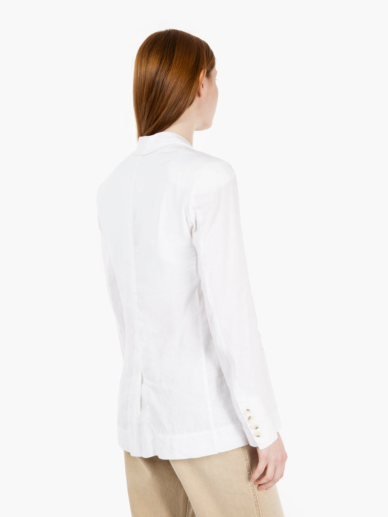 ALESSIA SANTI - Blazer bianco in lino e viscosa