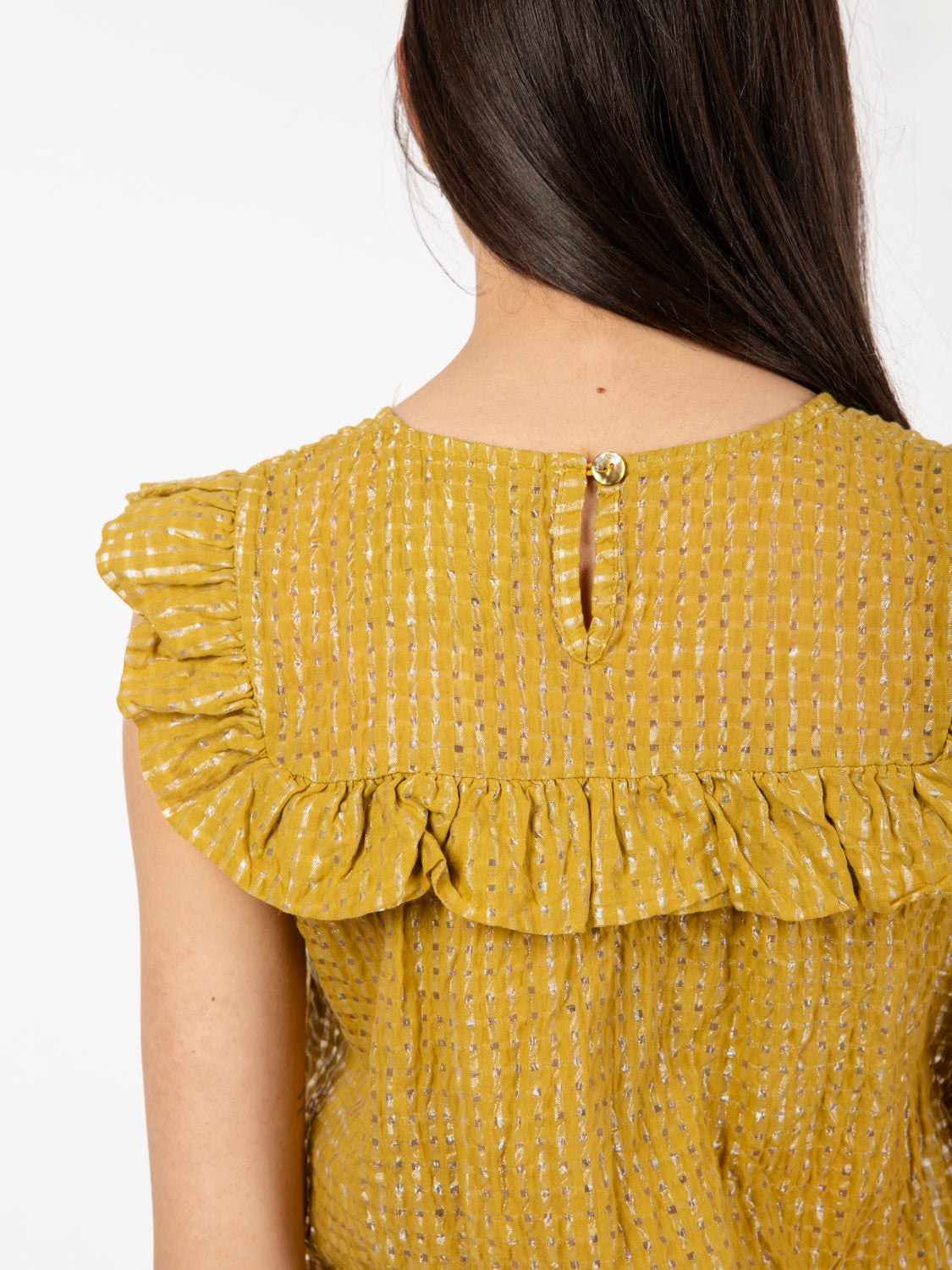Blusa con rouches verde
