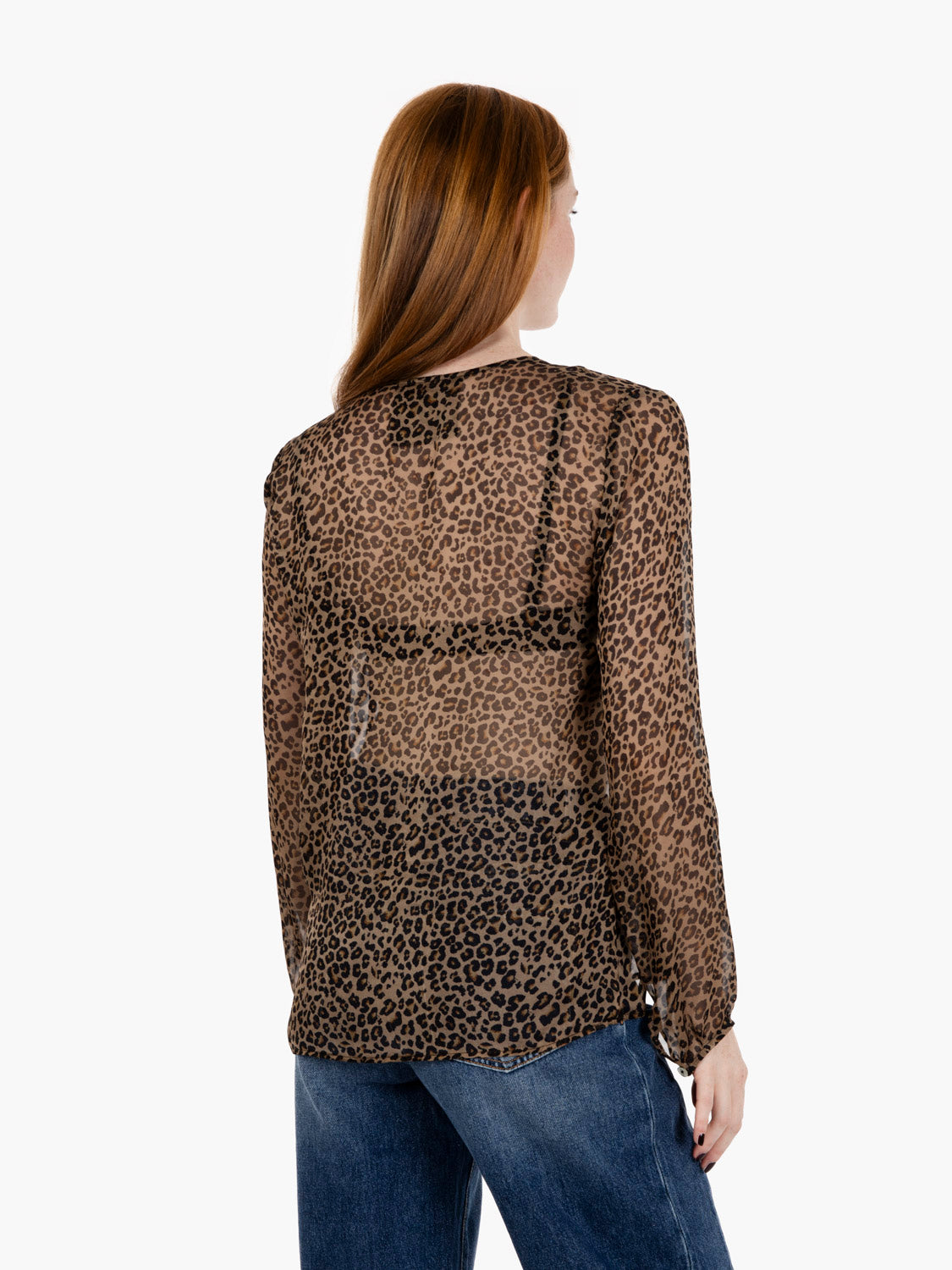 Blusa con volant maculata