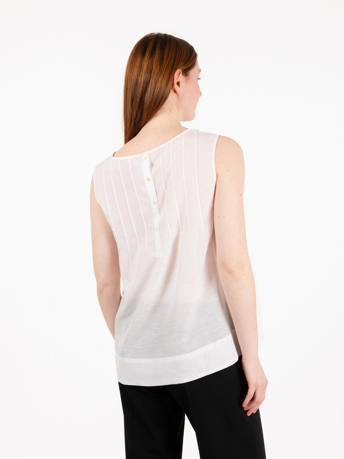 Blusa in lino e viscosa bianca