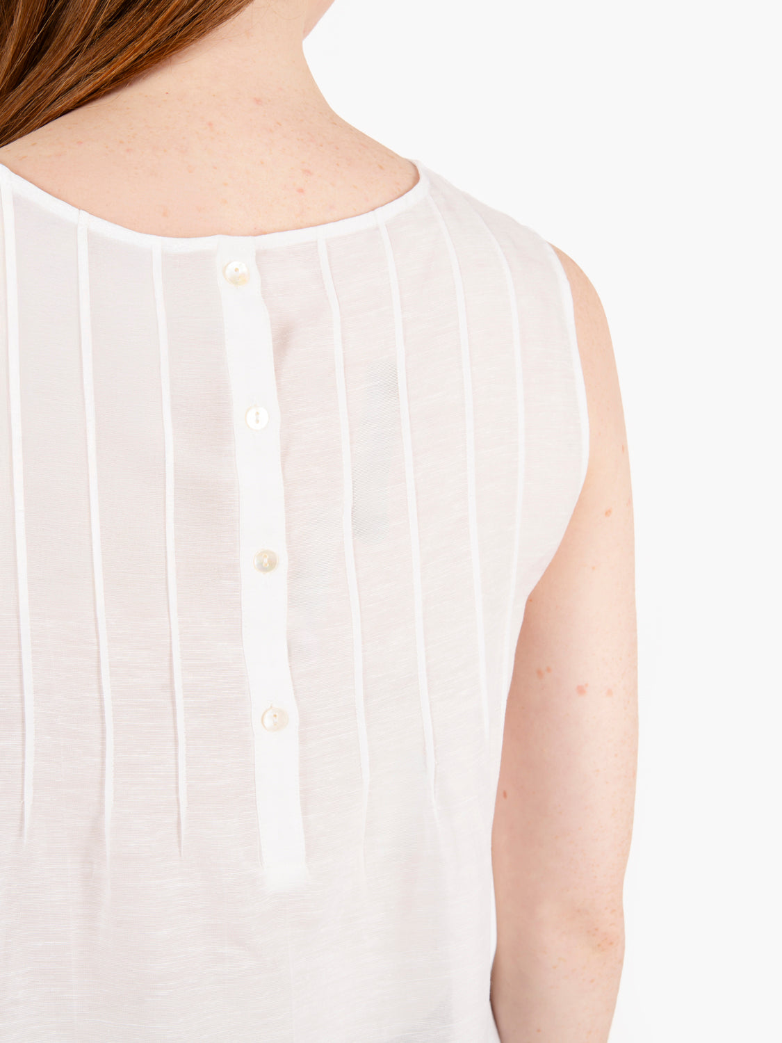 Blusa in lino e viscosa bianca
