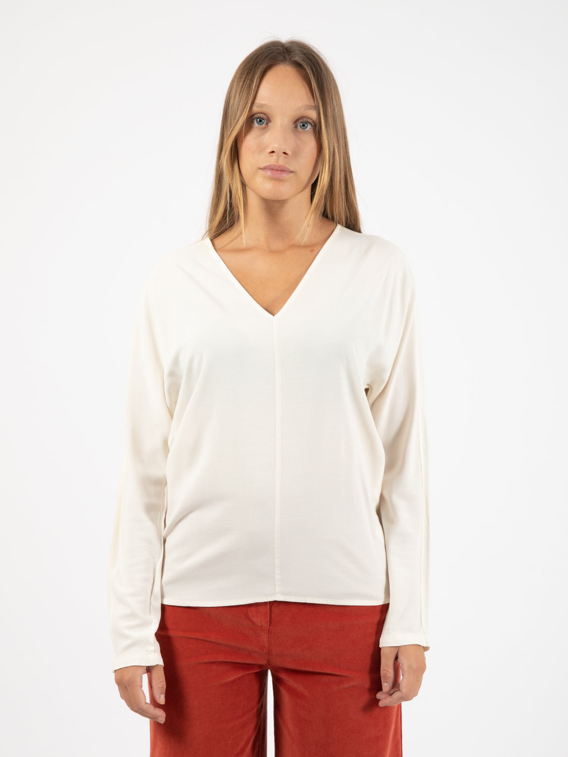 Blusa in viscosa burro