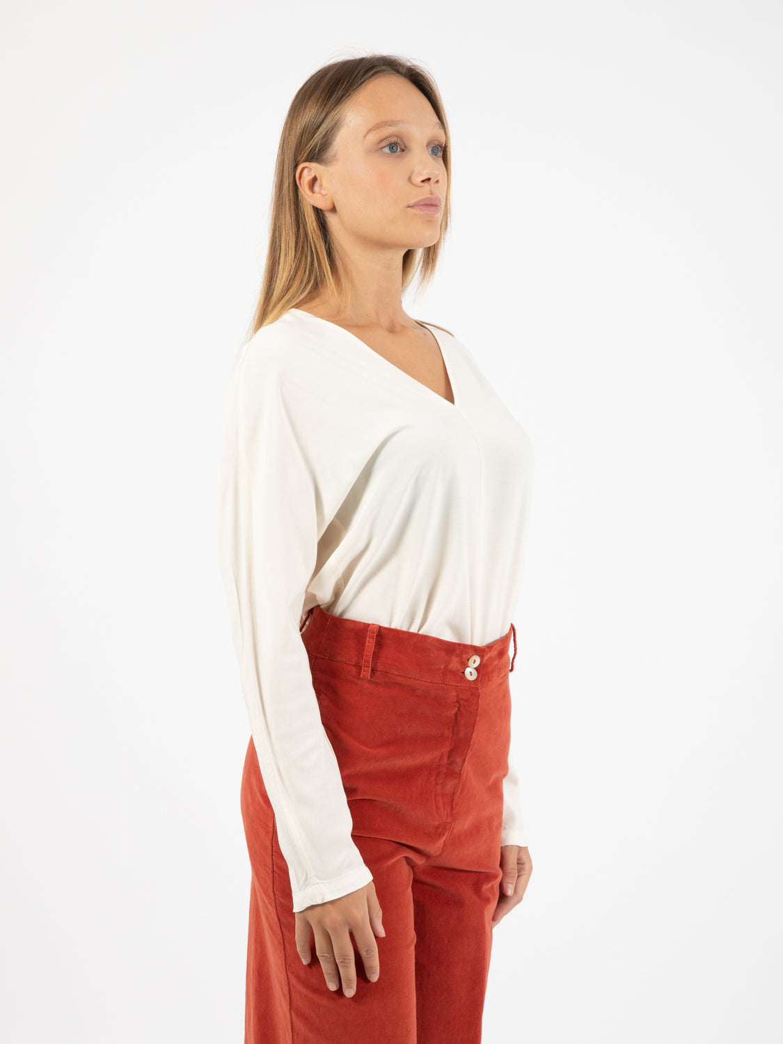 Blusa in viscosa burro