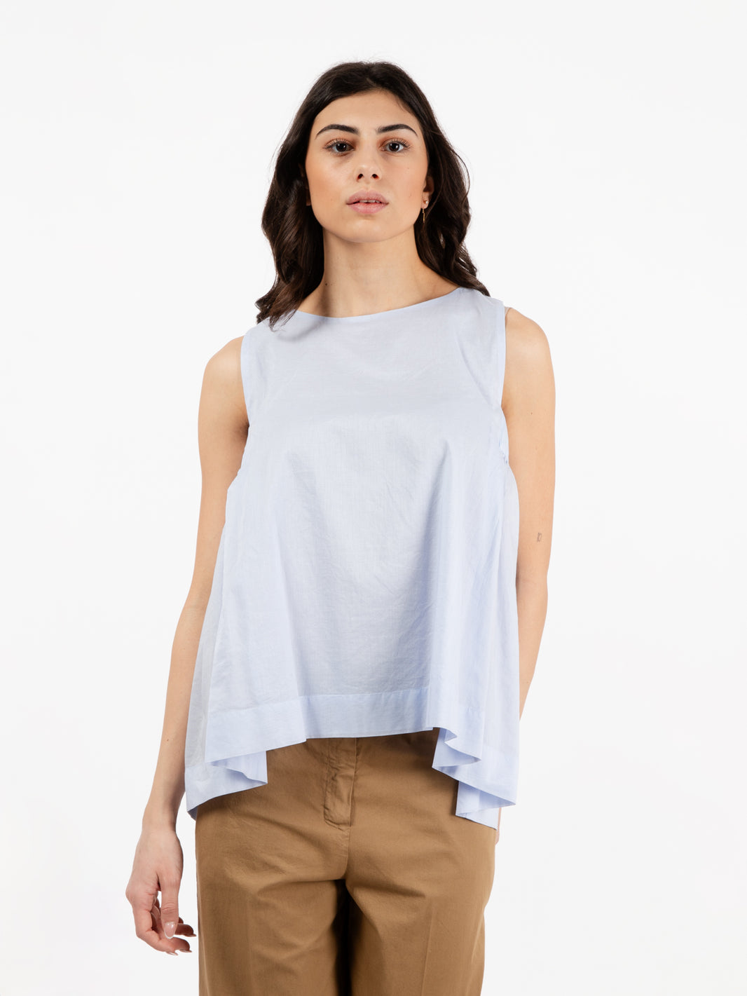 Blusa senza maniche azzurra