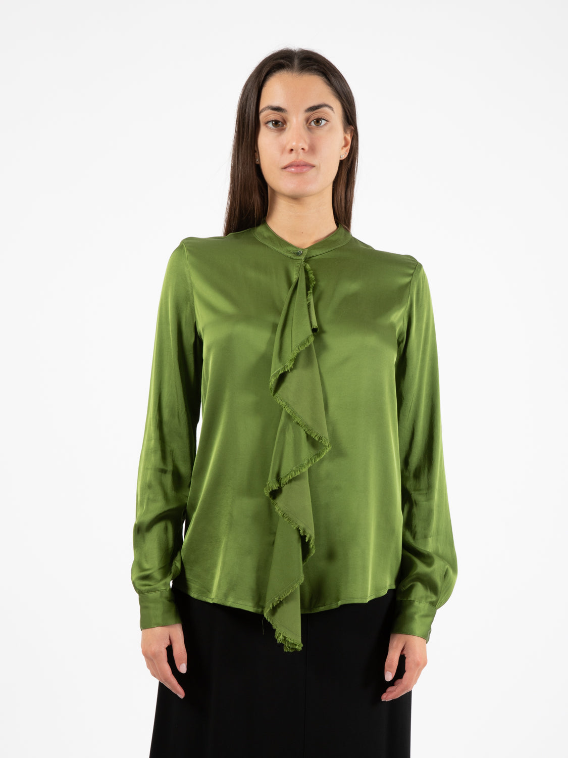 Camicia con rouches ginepro