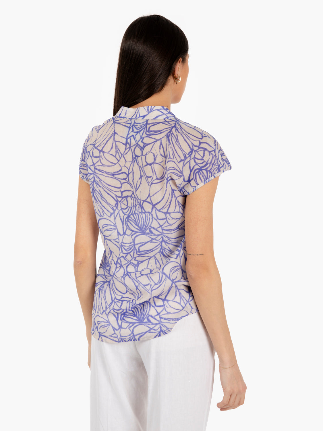 Camicia con volants bluette