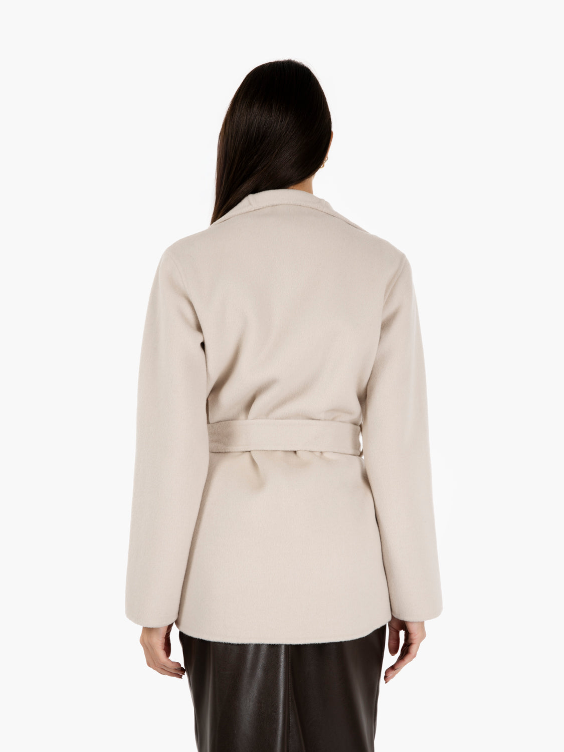 Short coat with beige sash