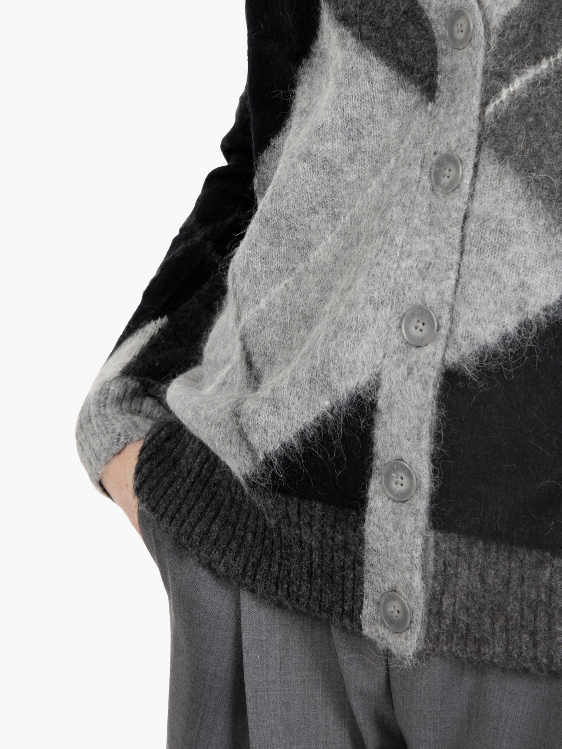 Cardigan a losanghe grey