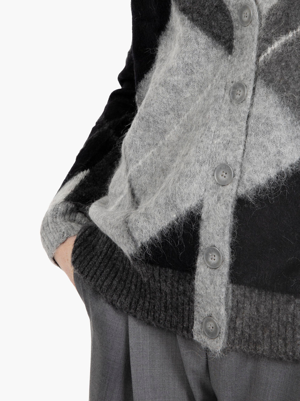 Cardigan a losanghe grey
