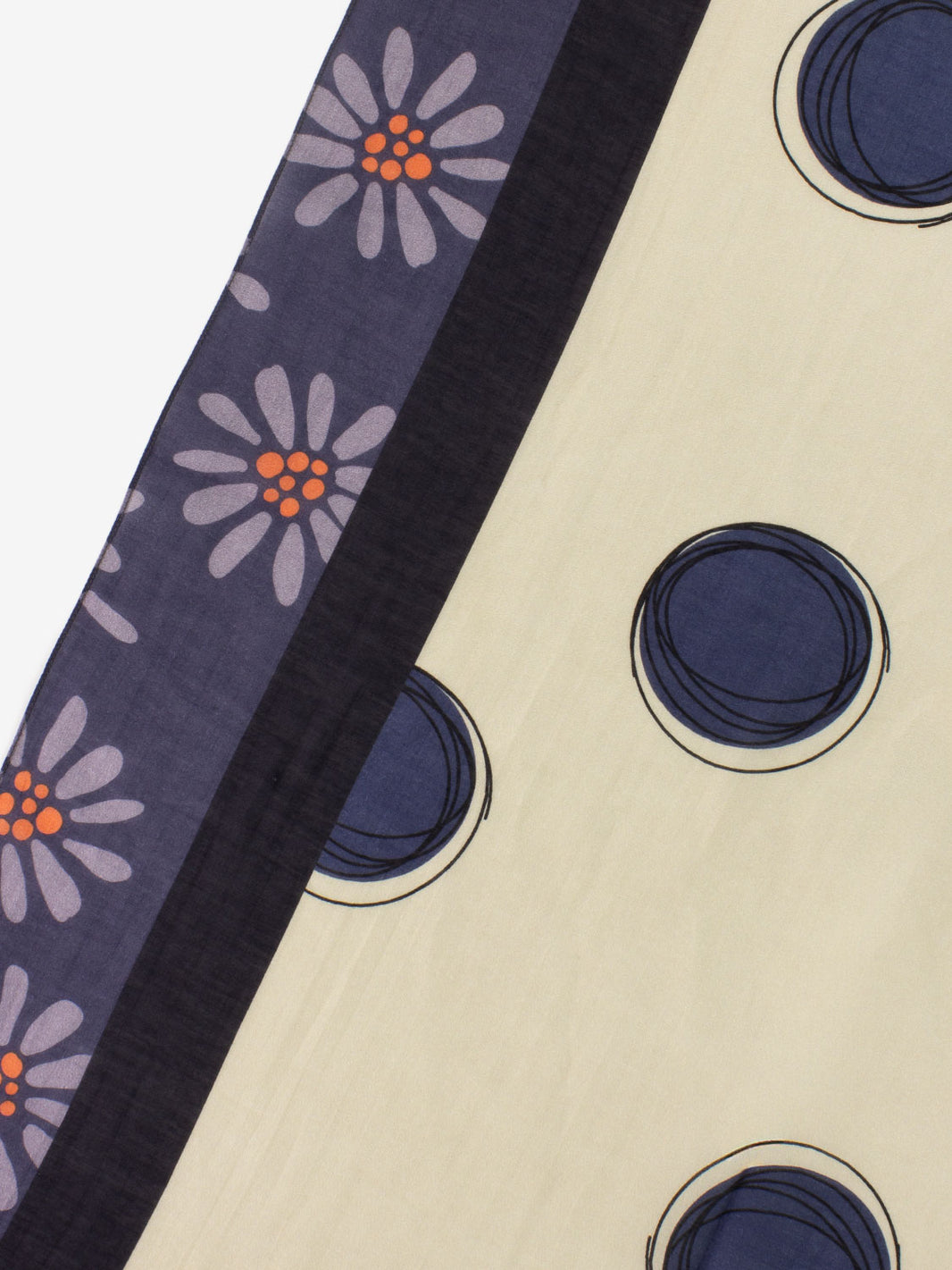 Wine / bluette printed scarf