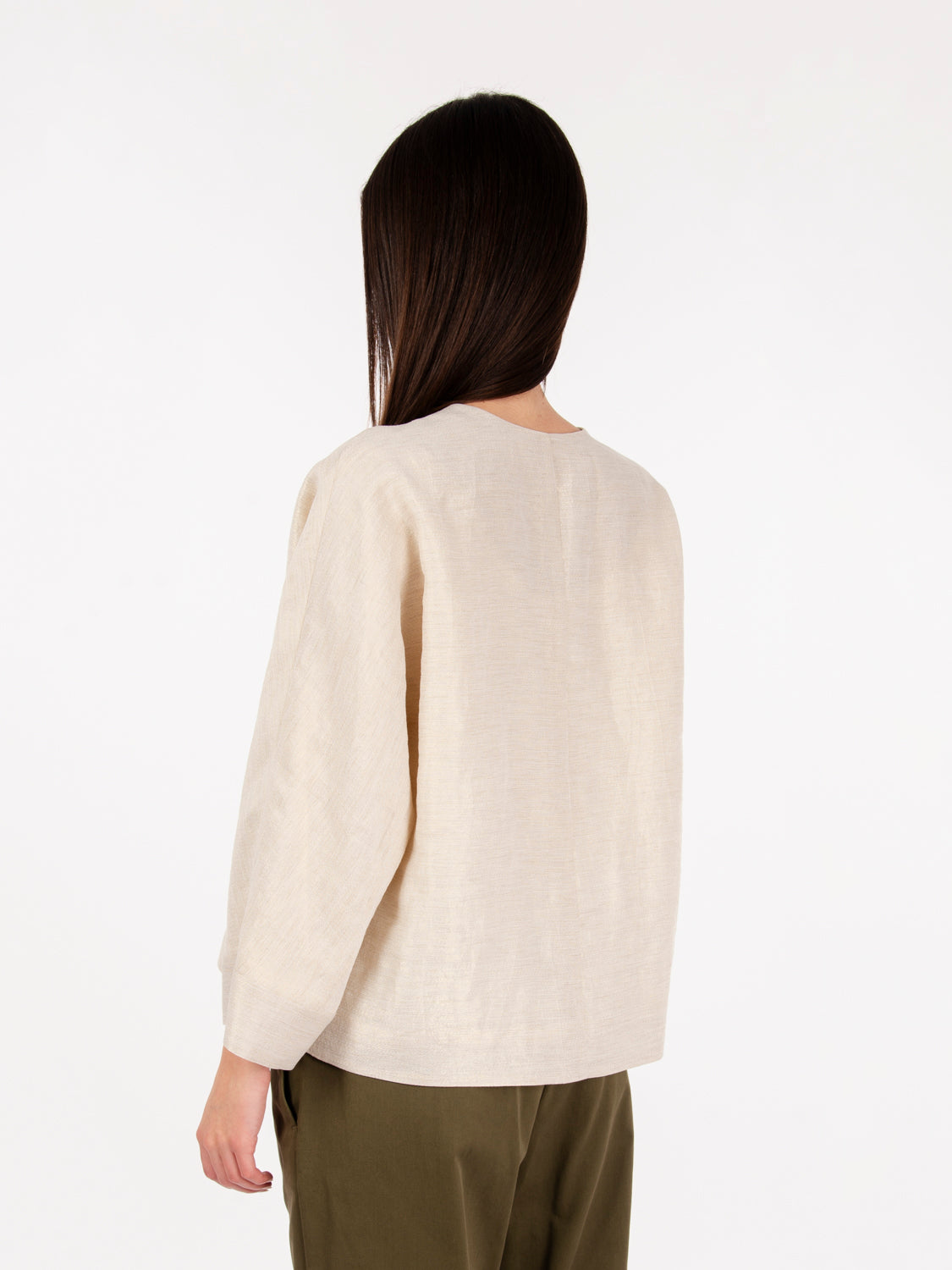 Giacca laminata beige