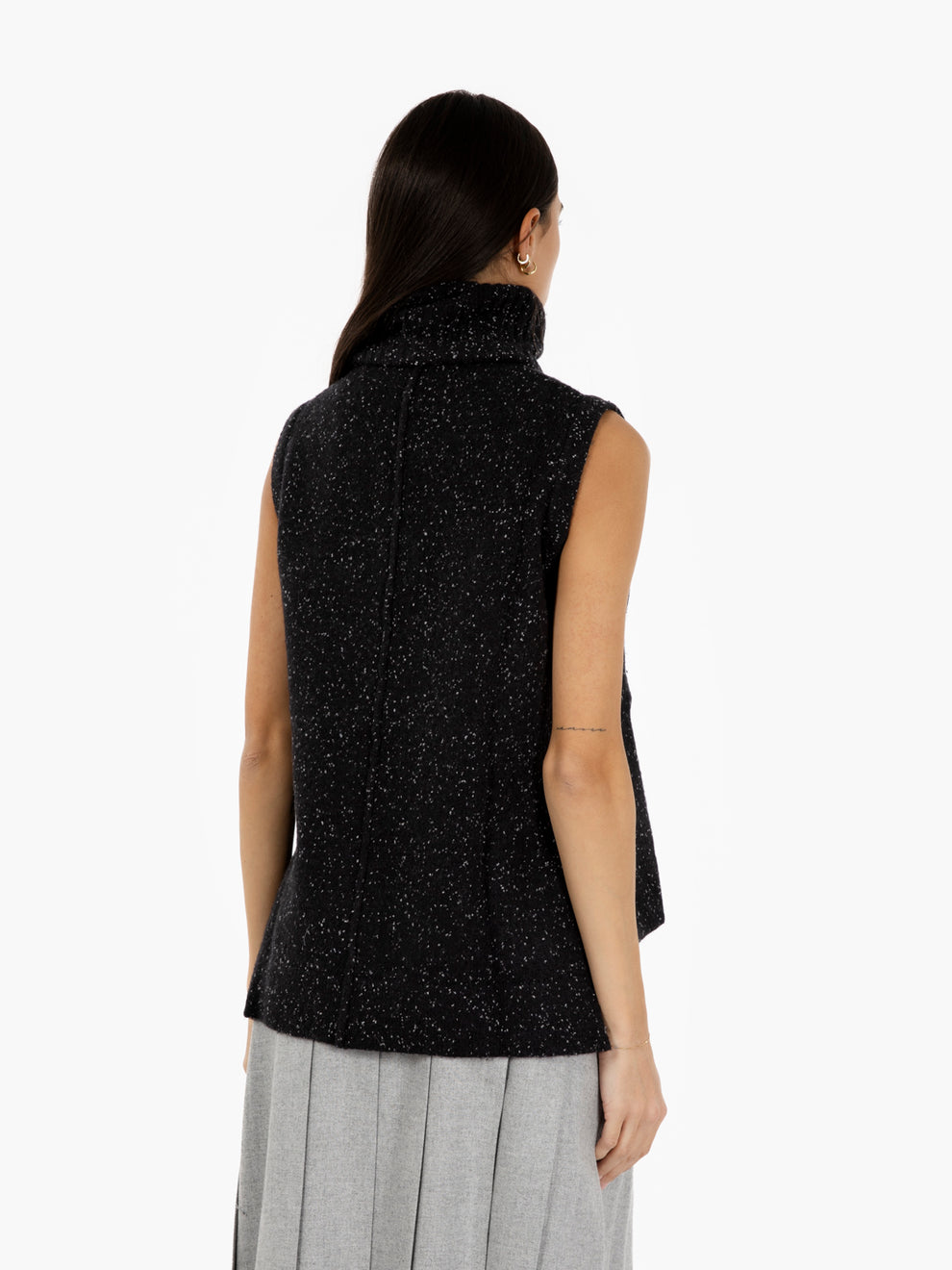 Black turtleneck vest