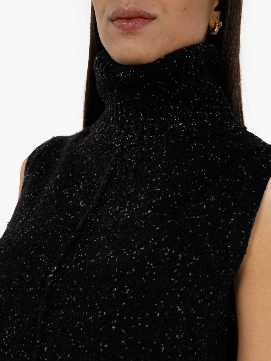 Black turtleneck vest