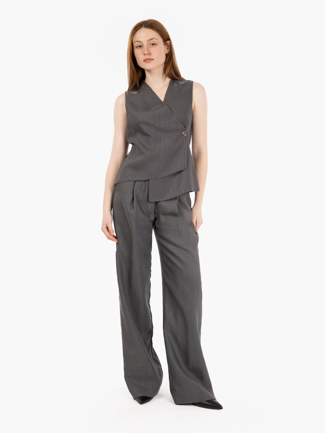 Gilet gessato grigio