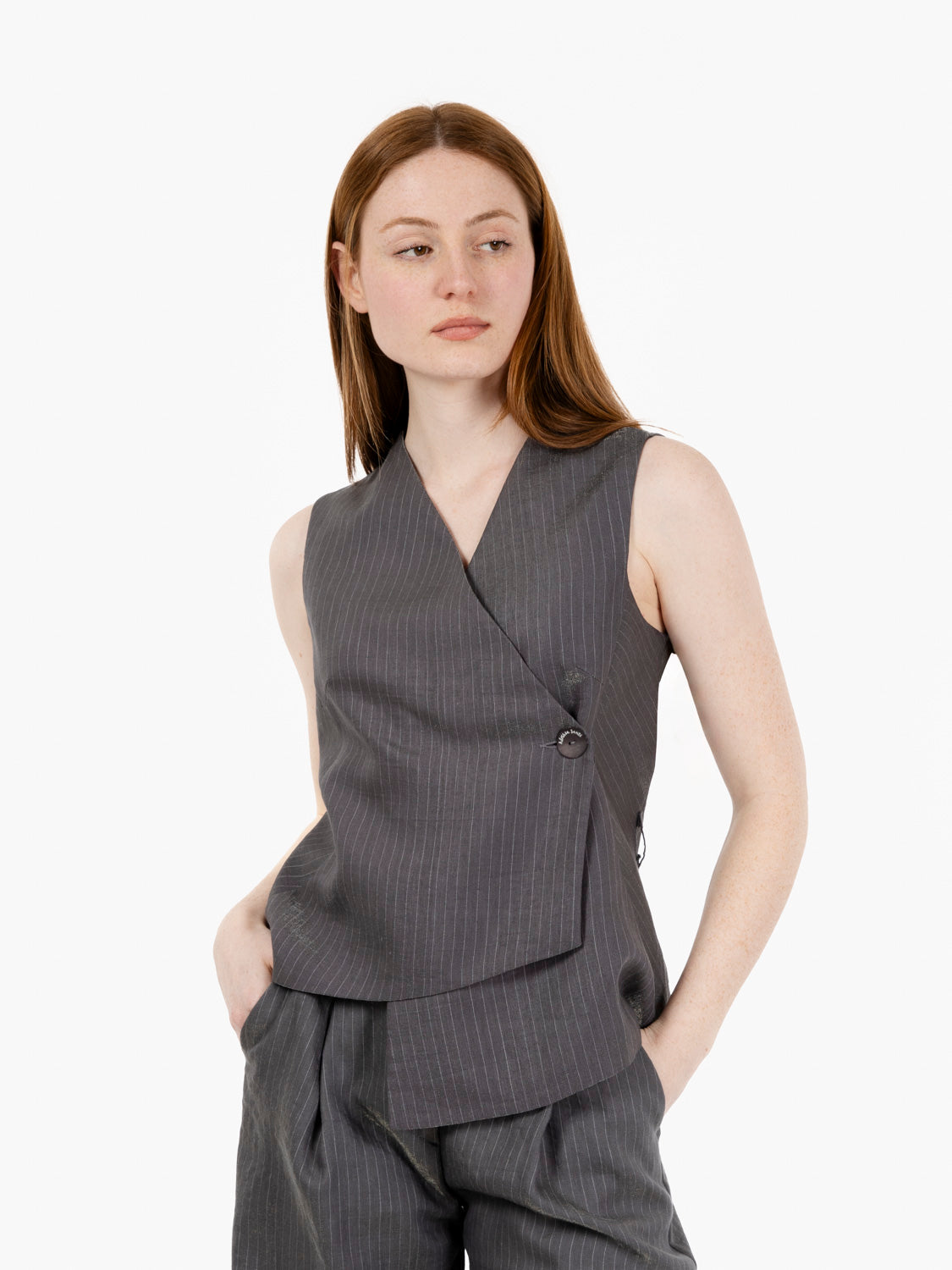 Gilet gessato grigio
