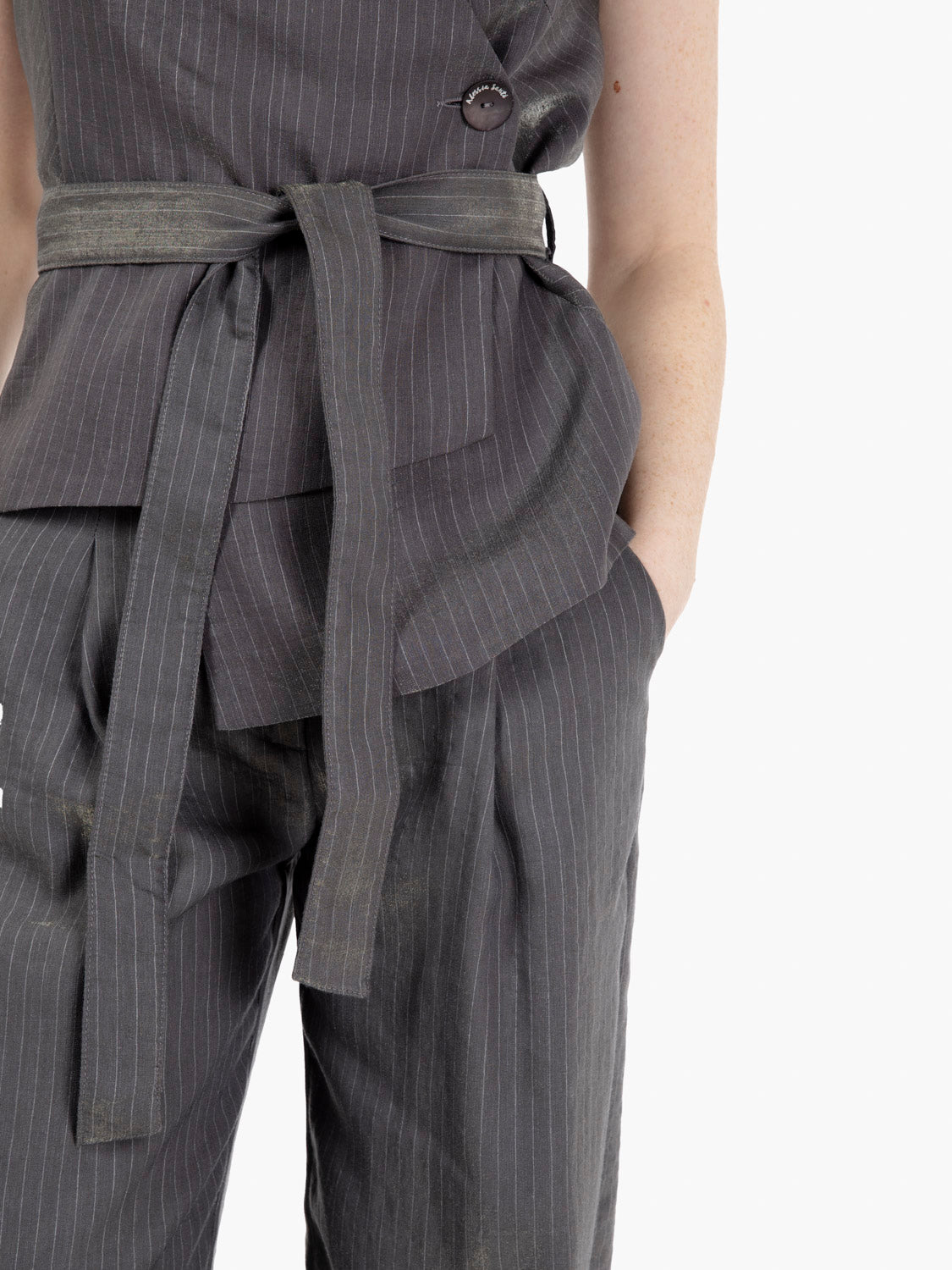 Gilet gessato grigio