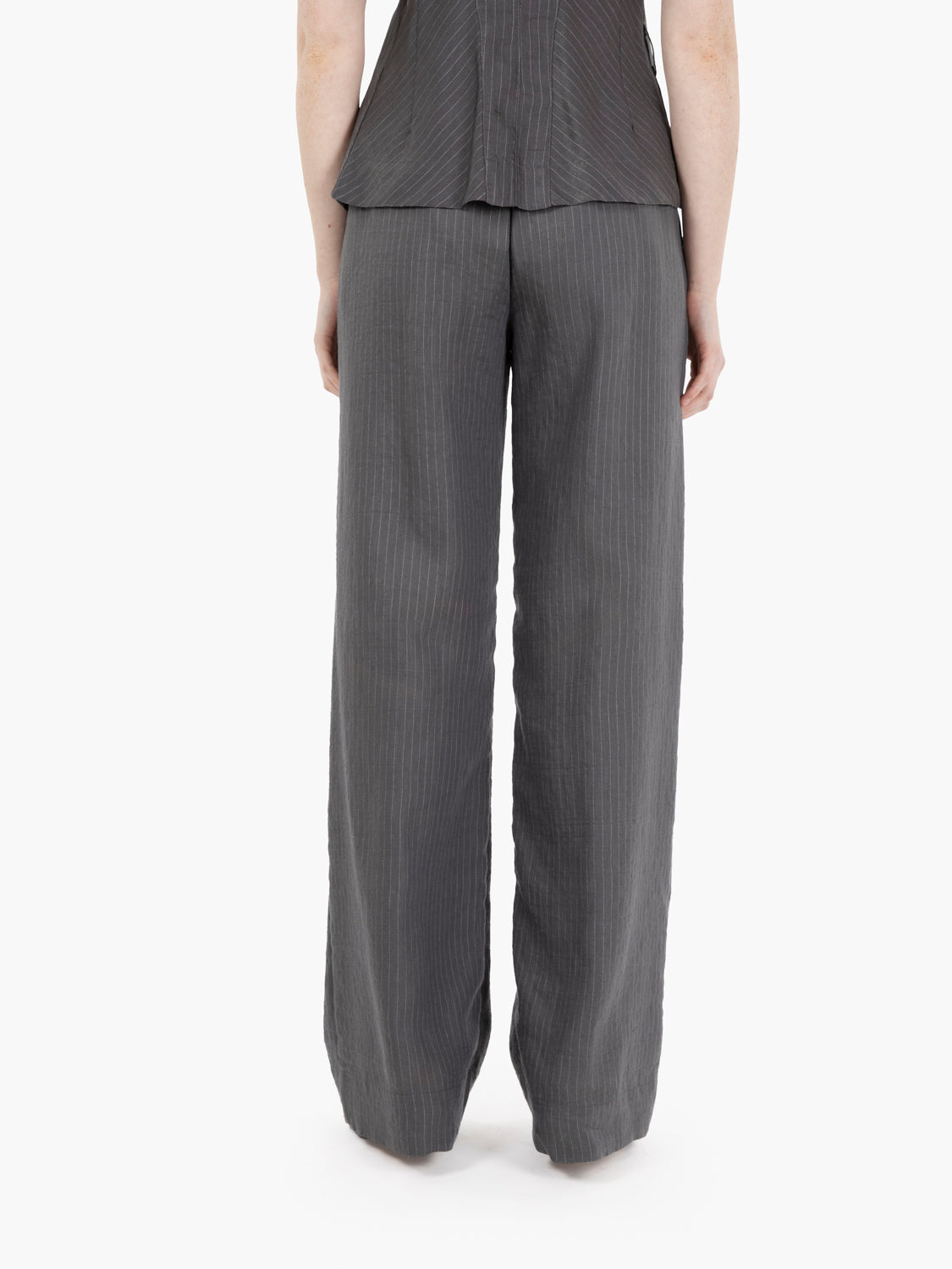 Pantalone palazzo gessato grigio