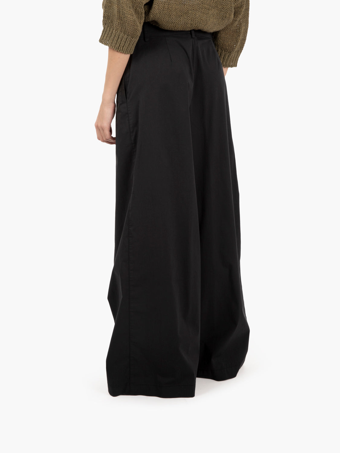 Pantaloni palazzo nero diamante