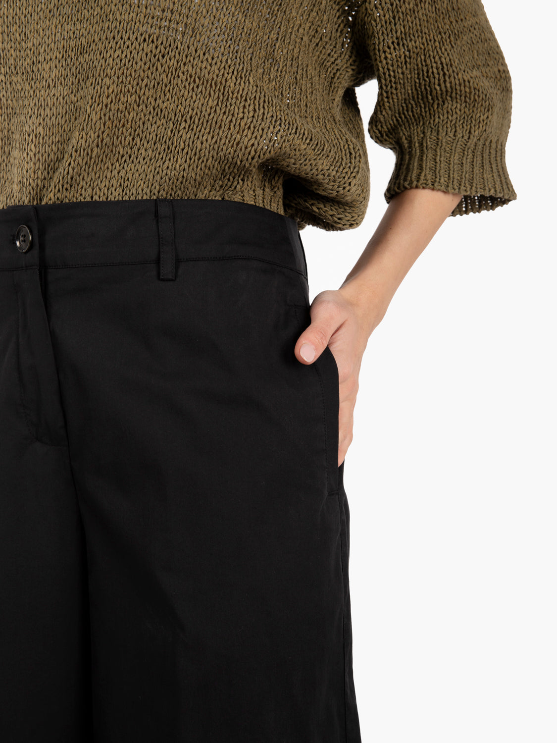 Pantaloni palazzo nero diamante