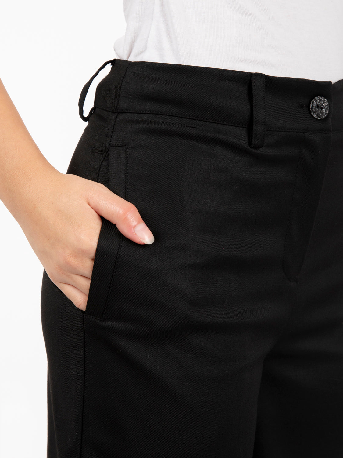 Pantaloni palazzo nero diamante