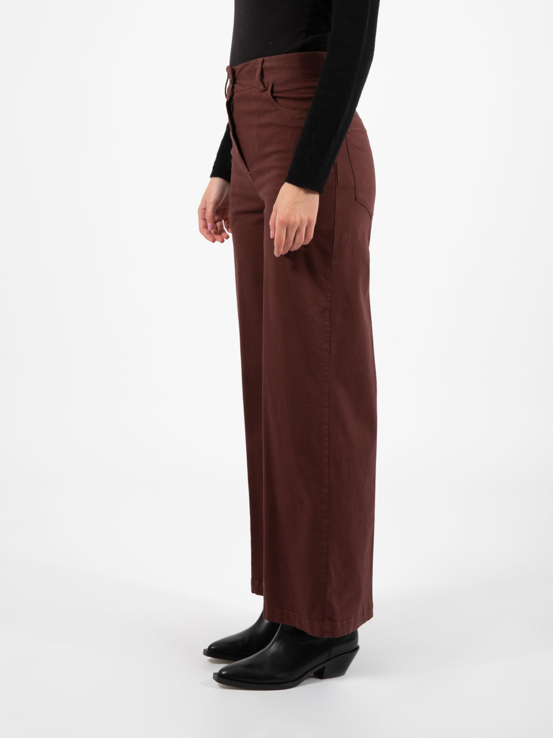 Pantaloni wide bordeaux