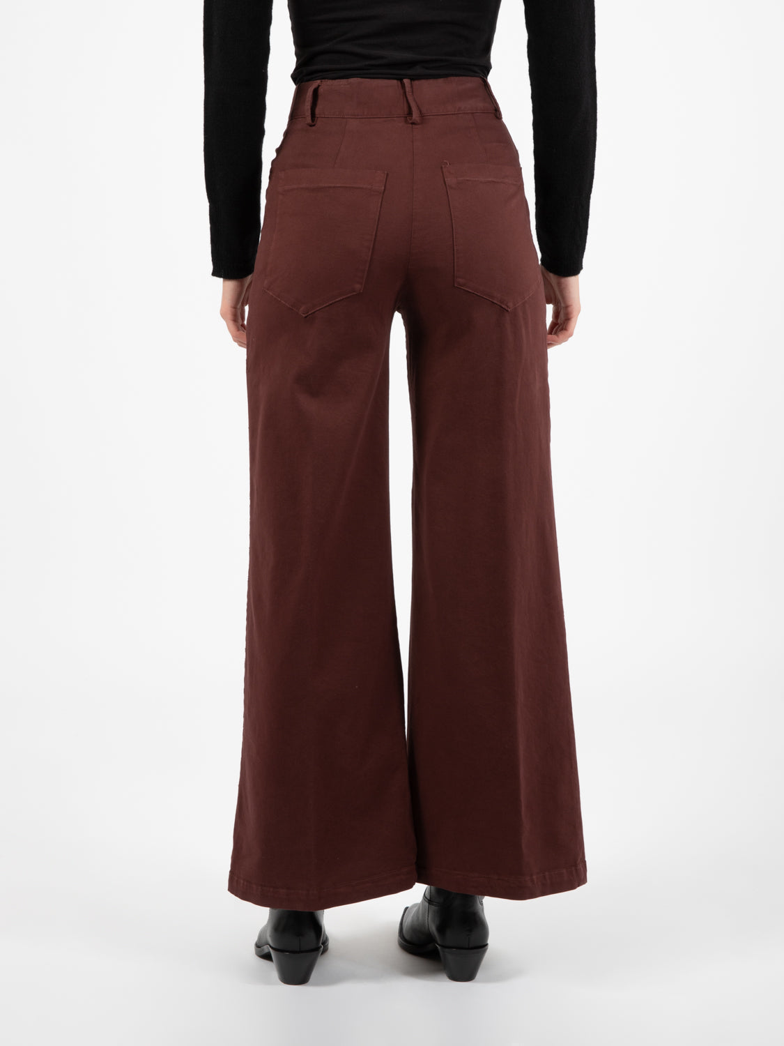 Pantaloni wide bordeaux