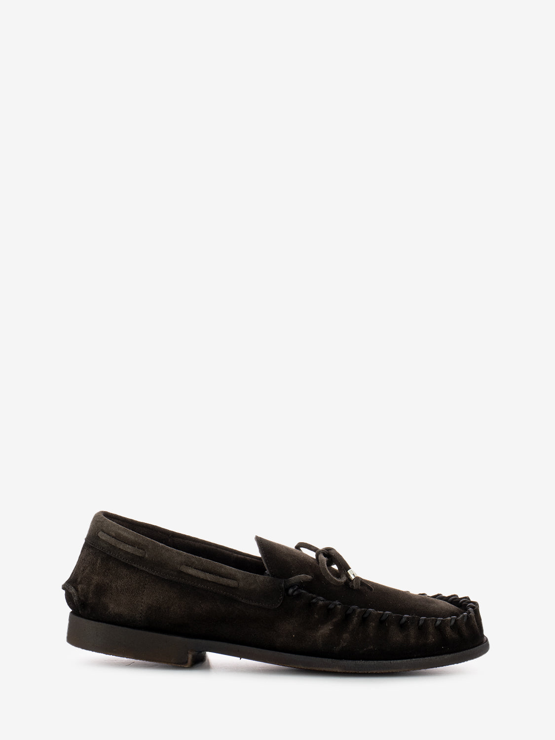 Dark brown suede moccasins