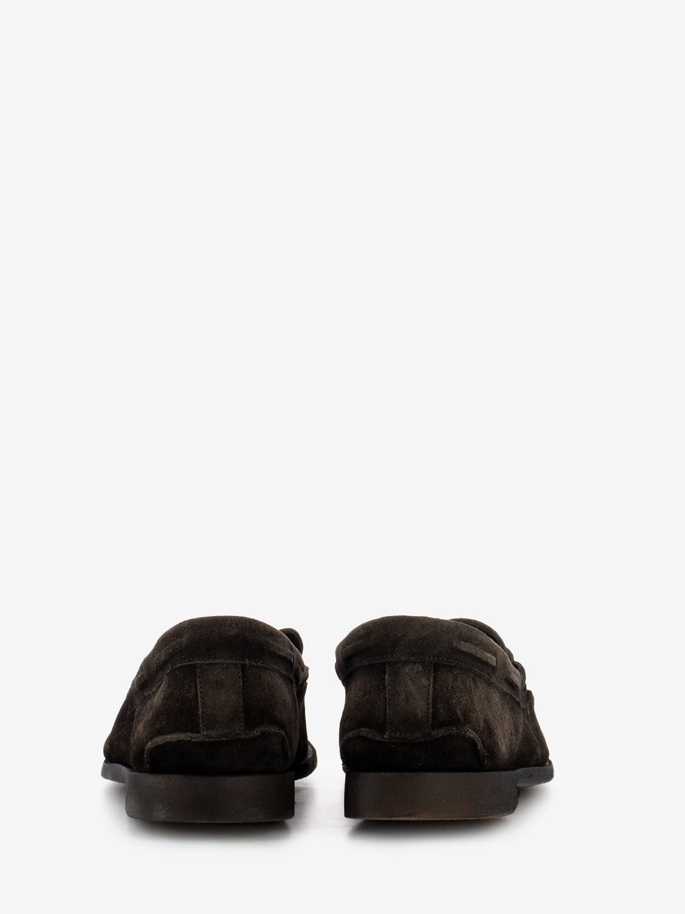 Dark brown suede moccasins