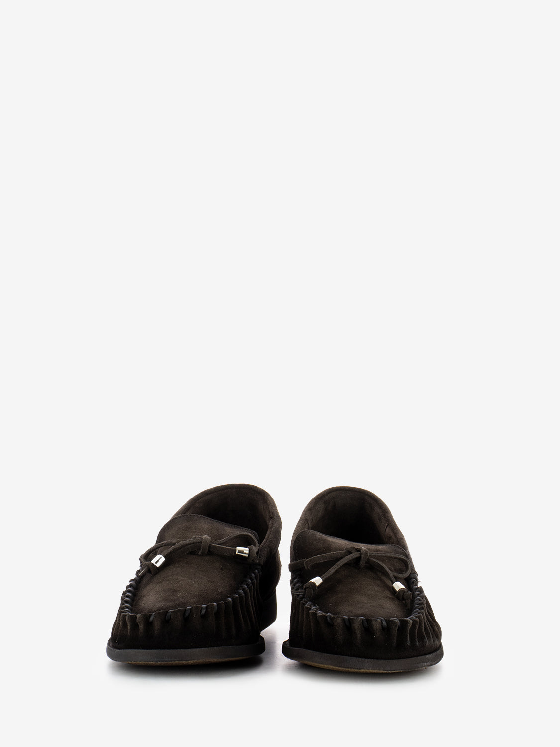 Dark brown suede moccasins