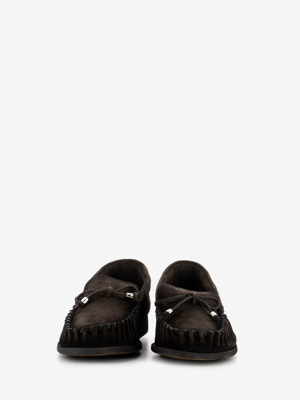 Dark brown suede moccasins