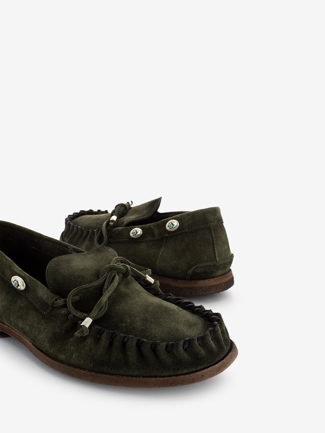 Mocassini in suede con accessorio kaky