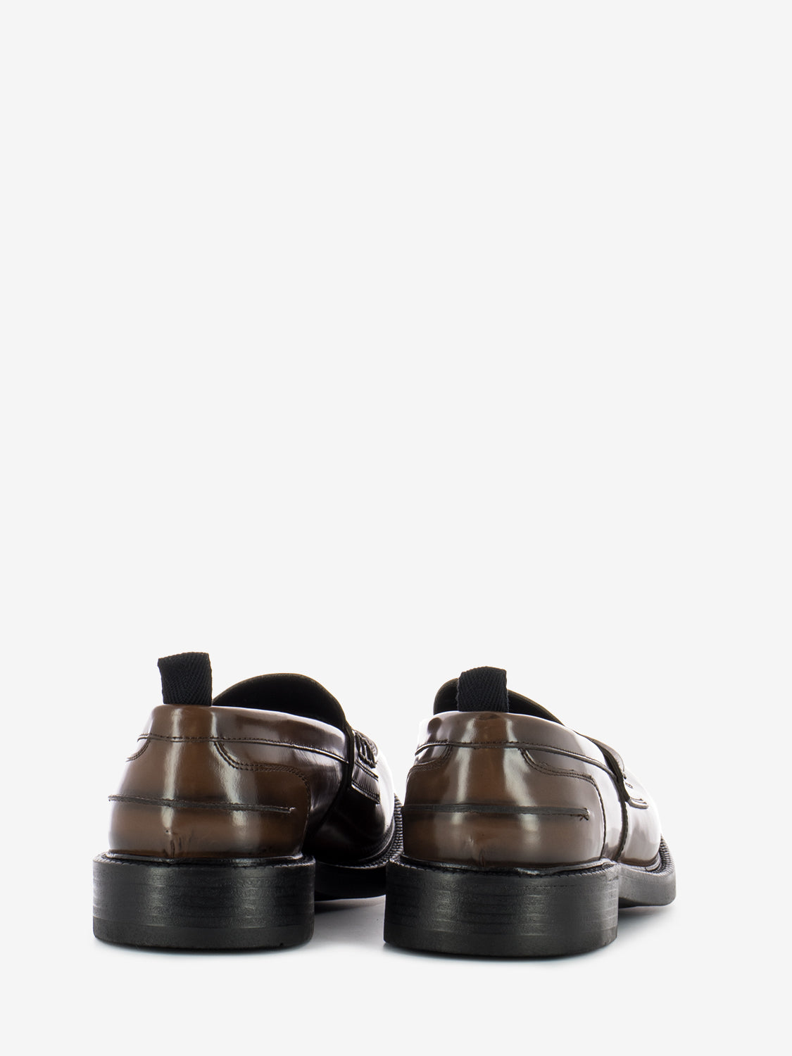 Mocassini Loafer lavato su pietra in cuoio marrone