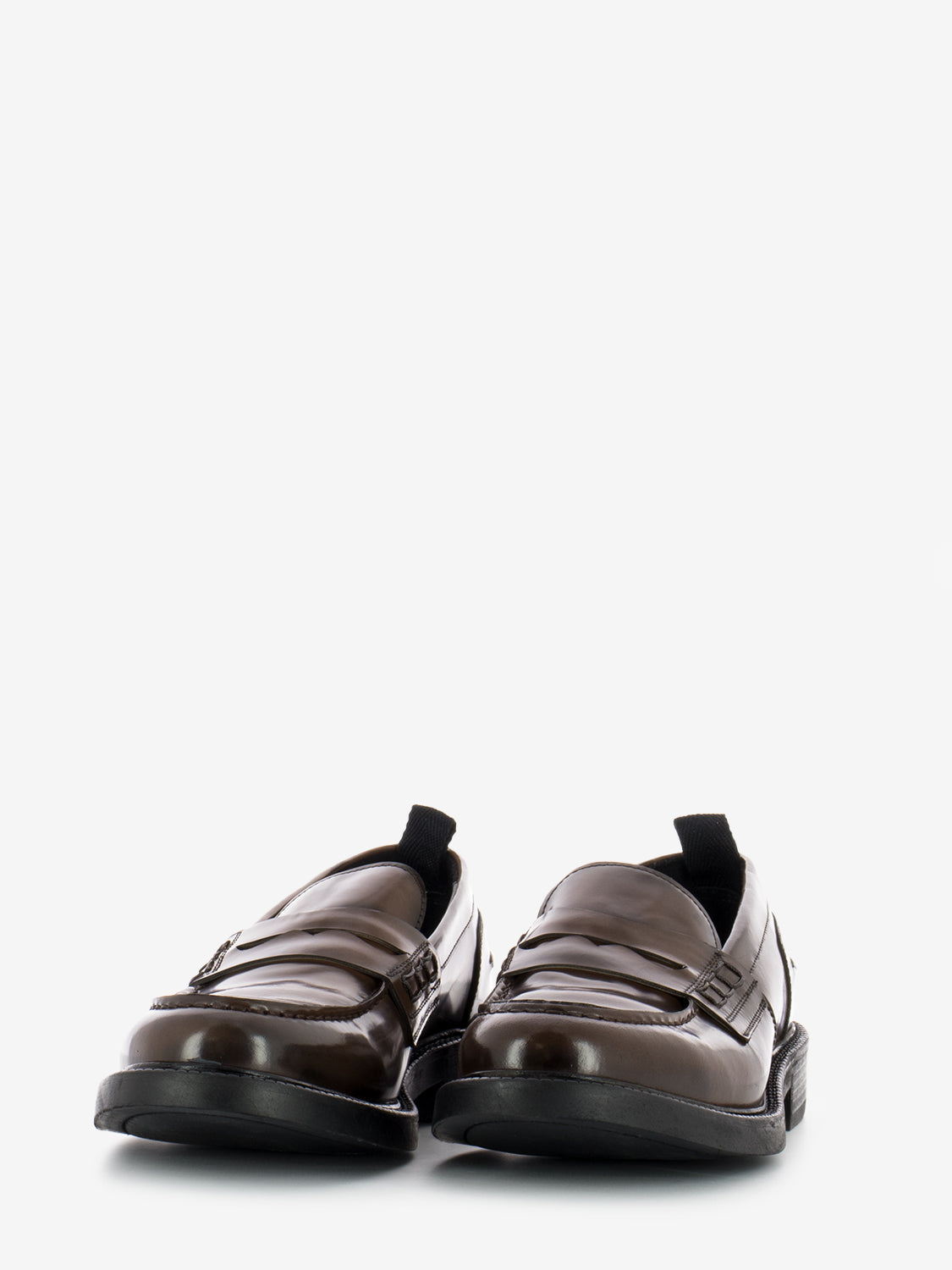 Mocassini Loafer lavato su pietra in cuoio marrone
