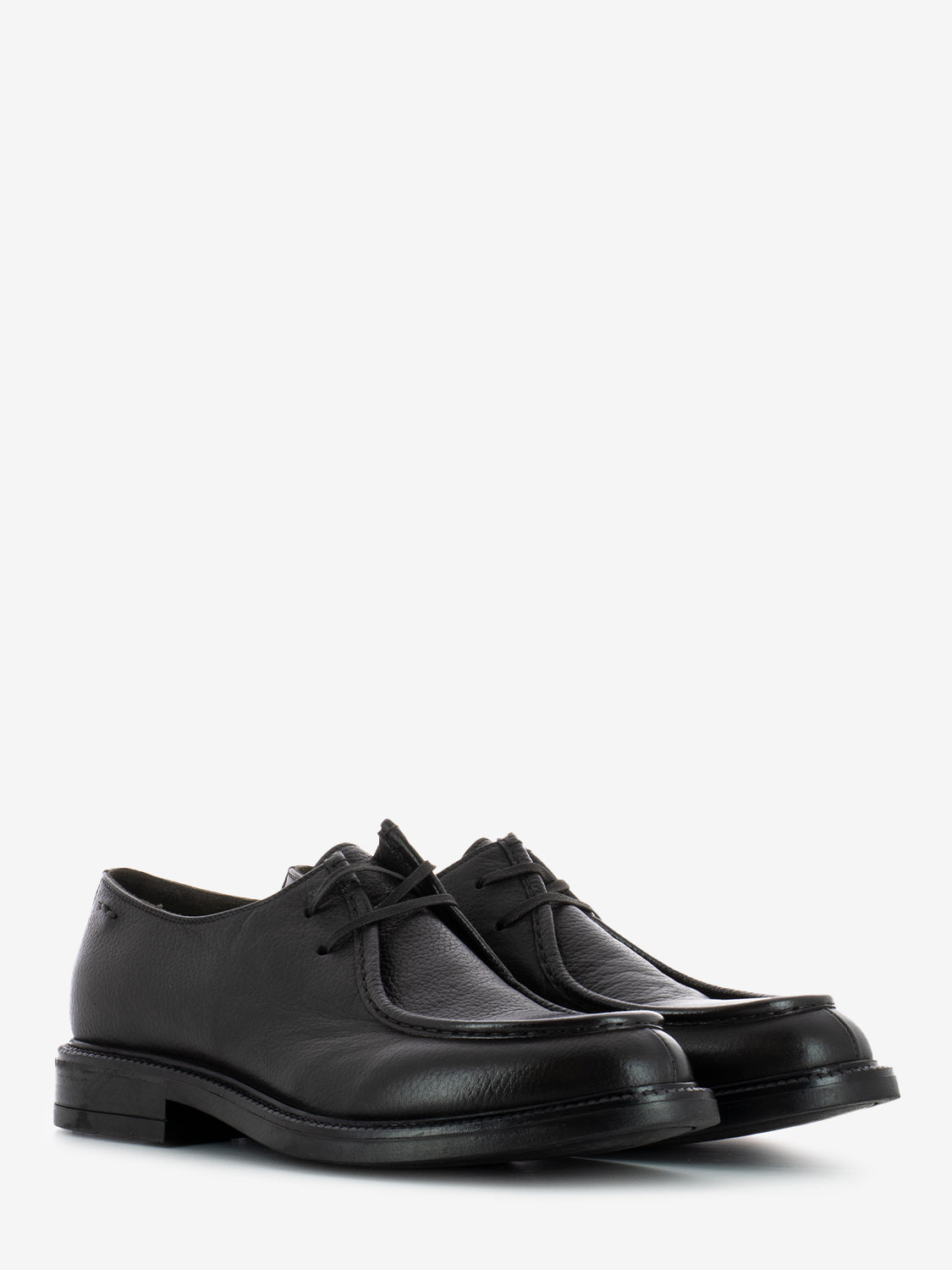 DARK BROWN HAMMERED LEATHER SHOE 68017_TDM