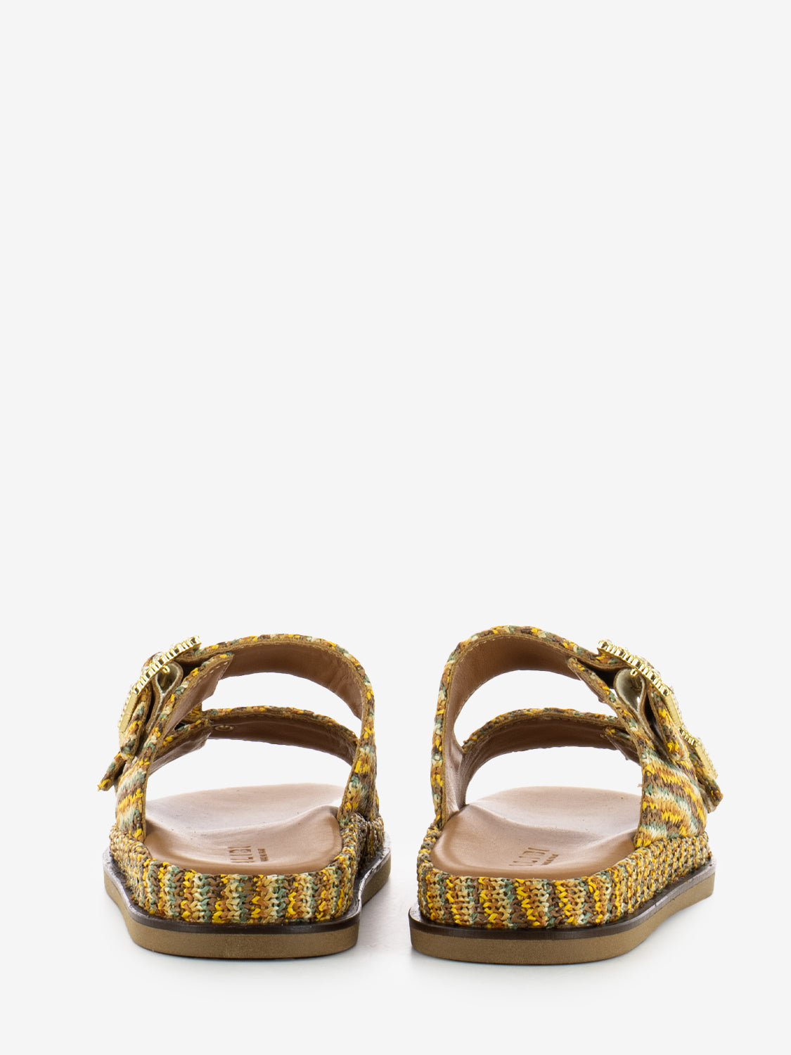 Greta slipper in fall / multicolor raffia