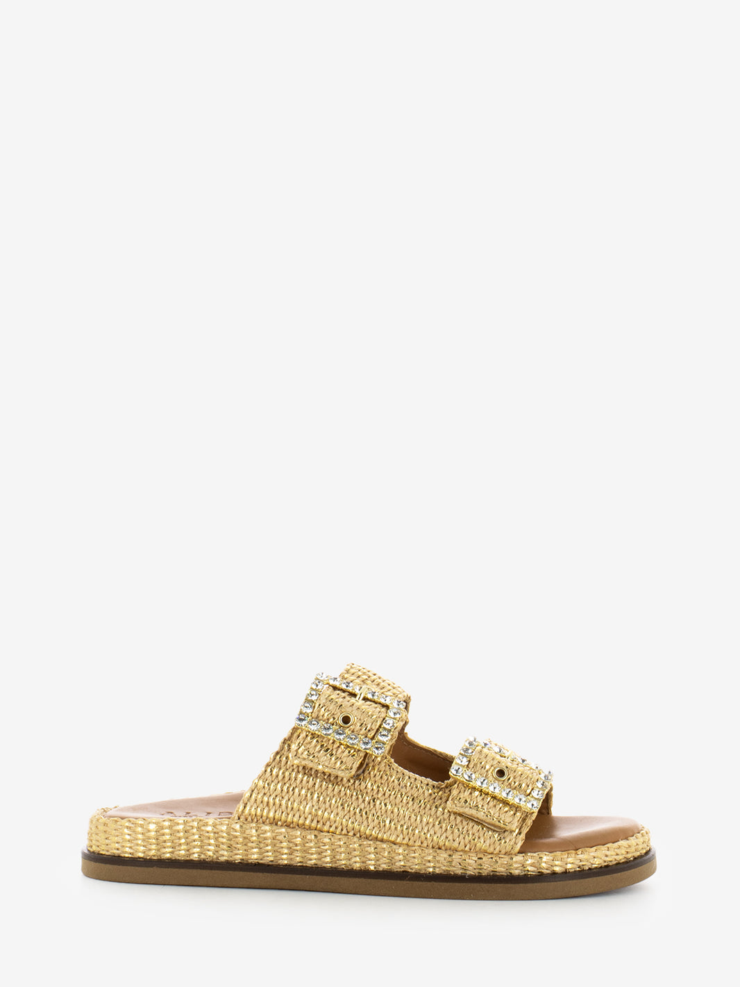 Ciabatta laminata Greta beige / gold