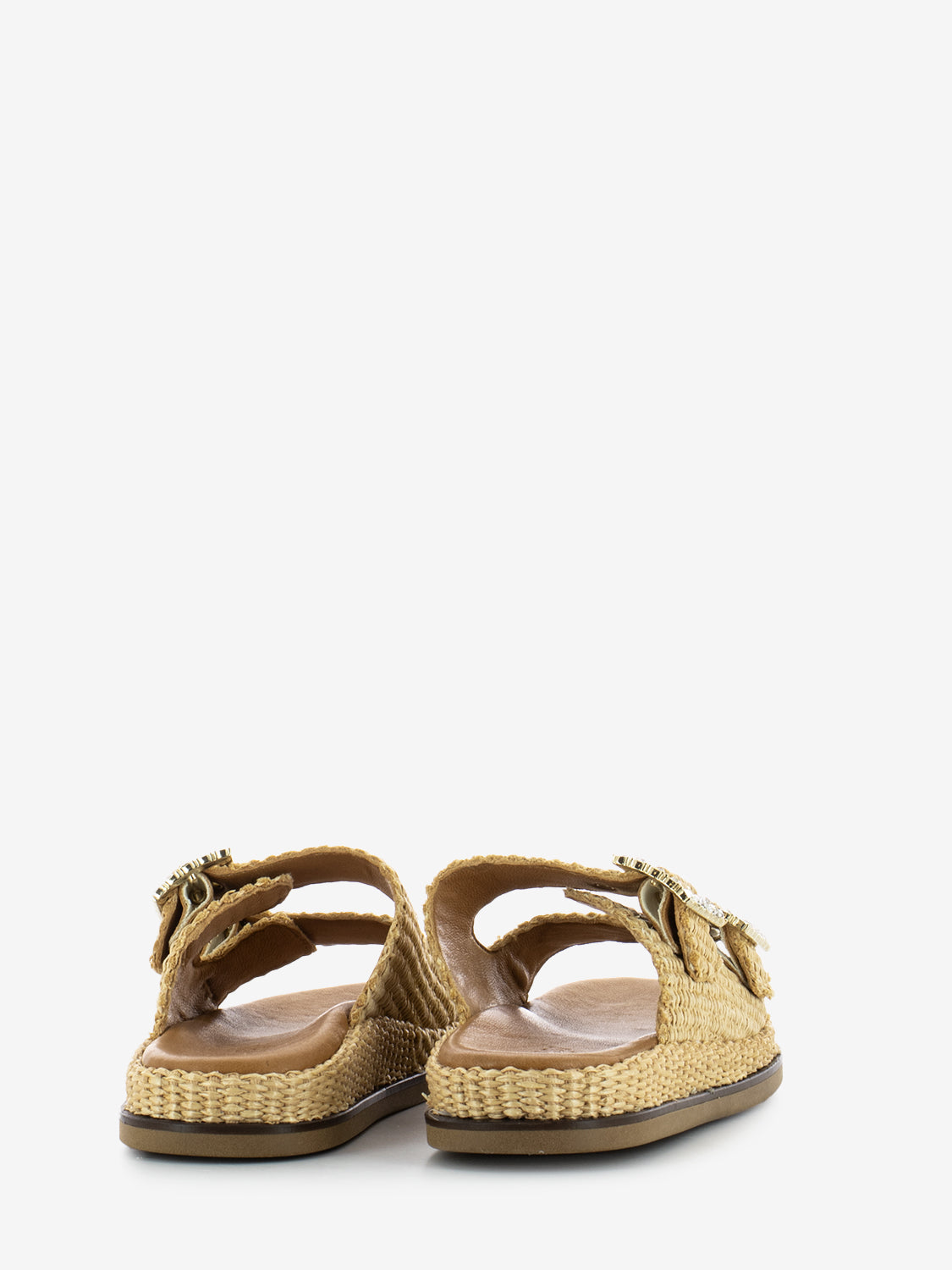 Ciabatte Greta in raffia beige