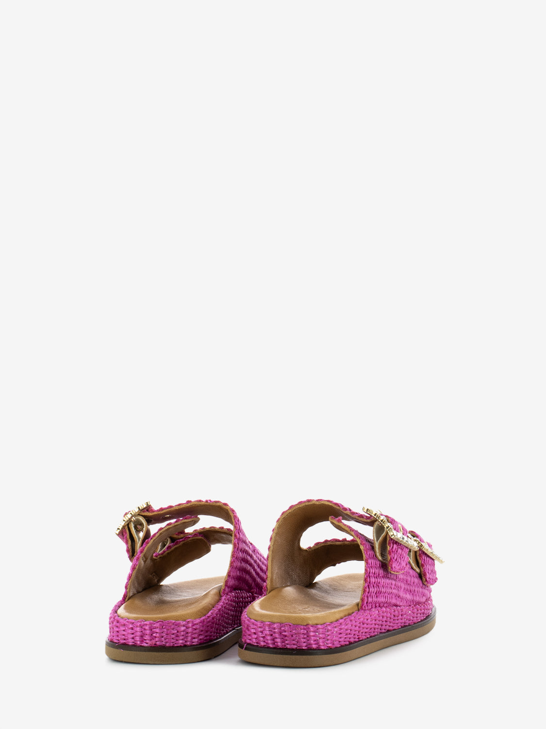 Ciabatte Greta in raffia fuxia
