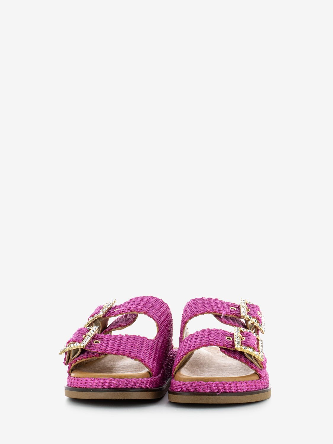 Ciabatte Greta in raffia fuxia