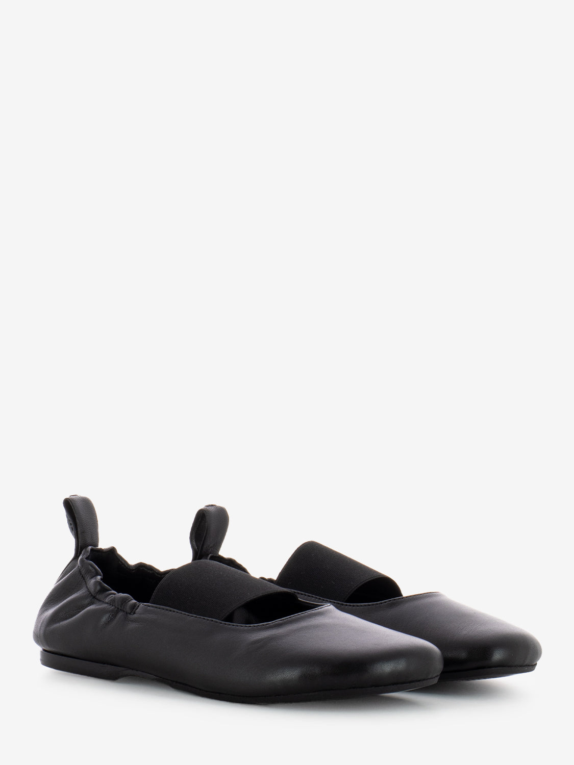 Sutton black leather ballerinas