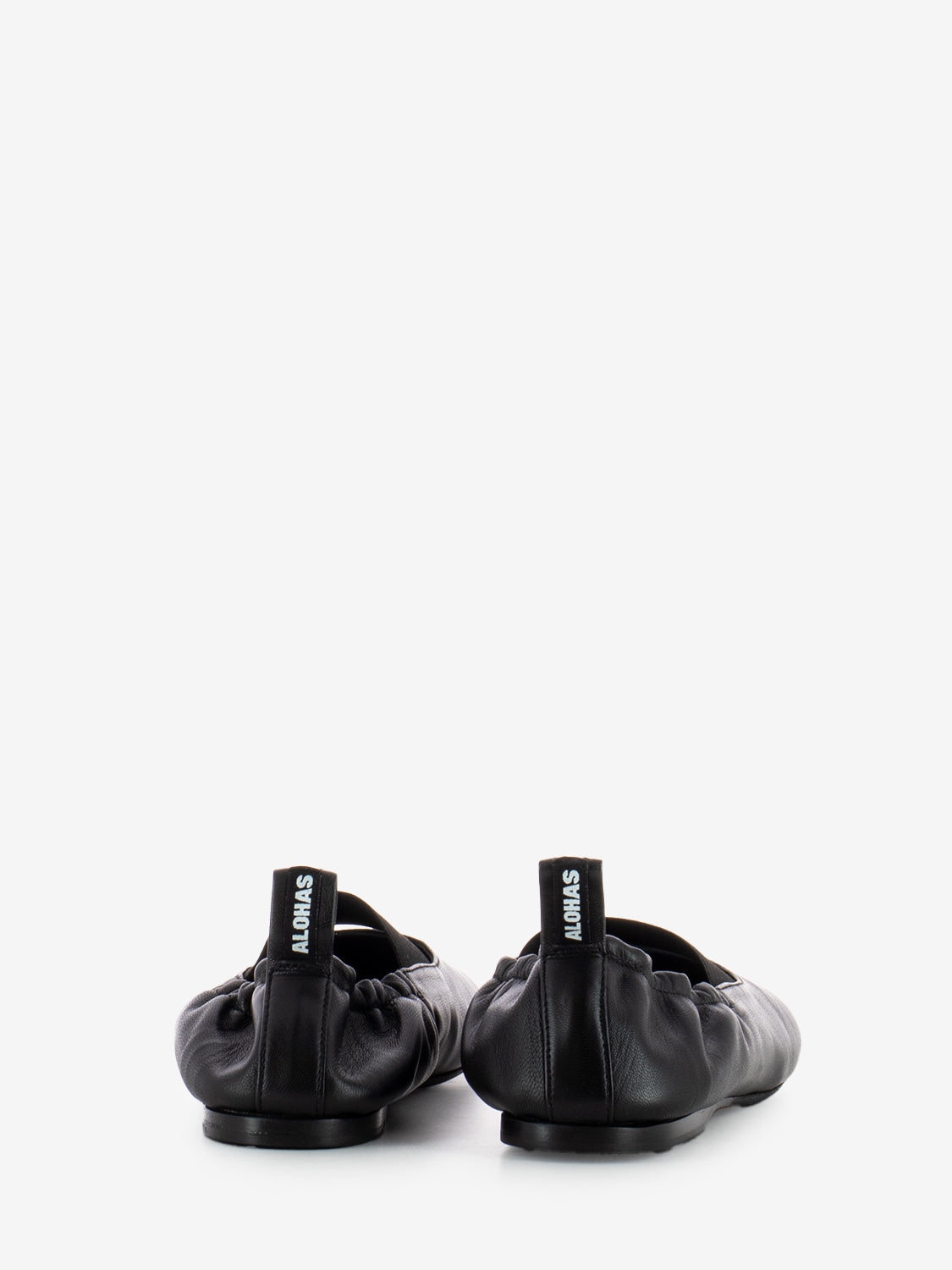 Sutton black leather ballerinas